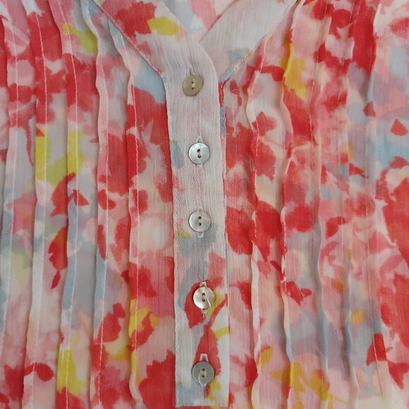 Women's Sheer V-Neck Lightweight Long Sleeve Tunic - Picture 3 of 8